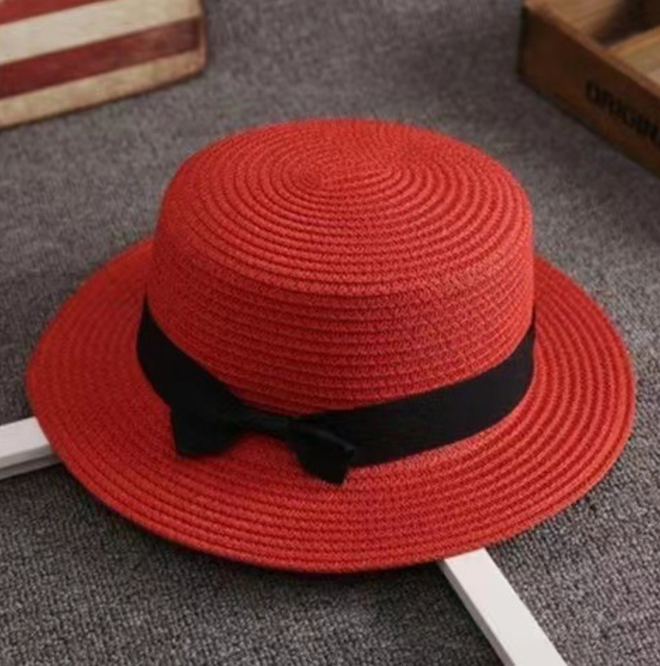 Small Brim Women's Round Flat Top Sun Hat For Spring Summer
