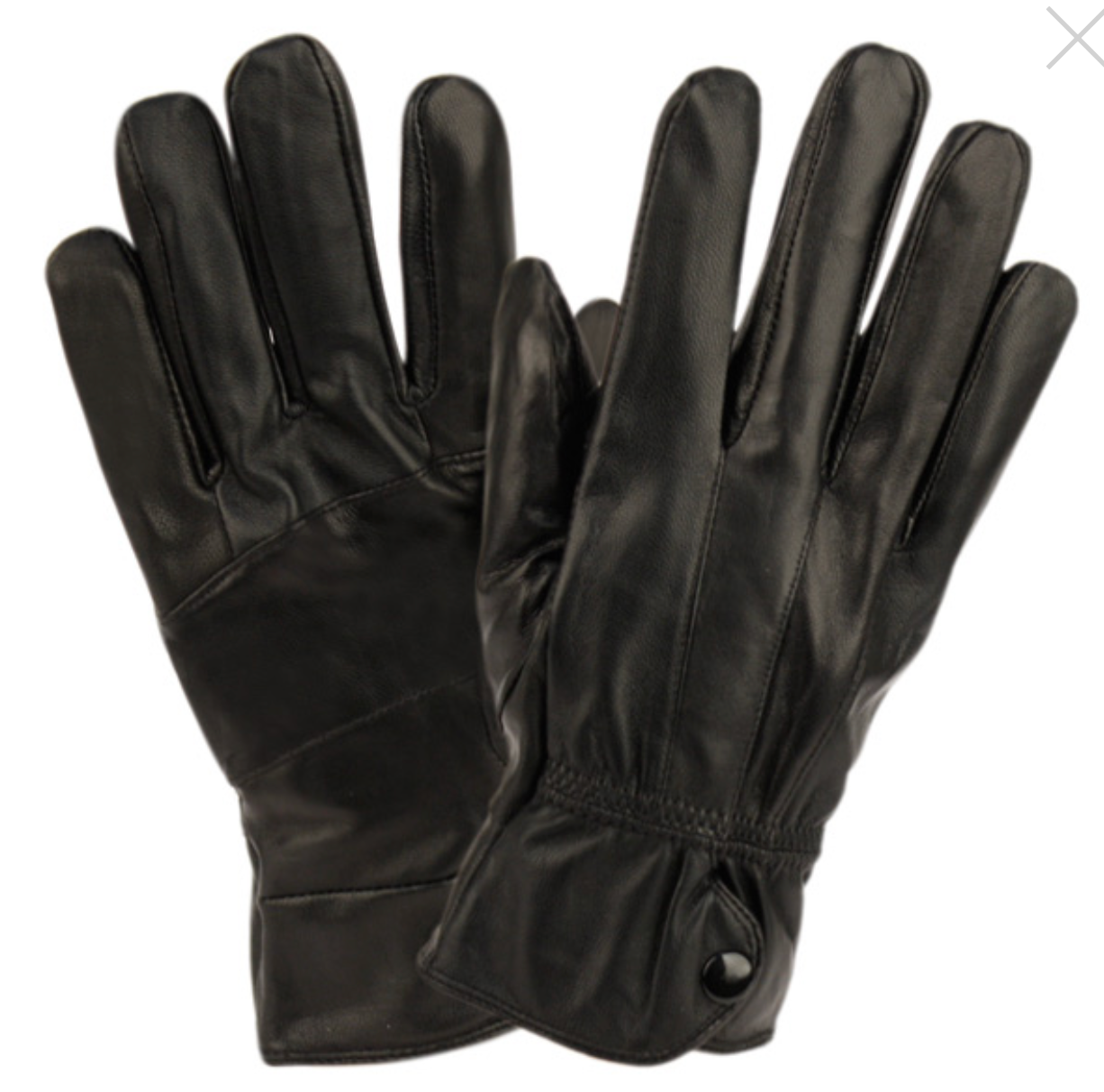 Ladies' genuine 3M leather gloves with faux fur lining &amp; button-adjust cuff L2373