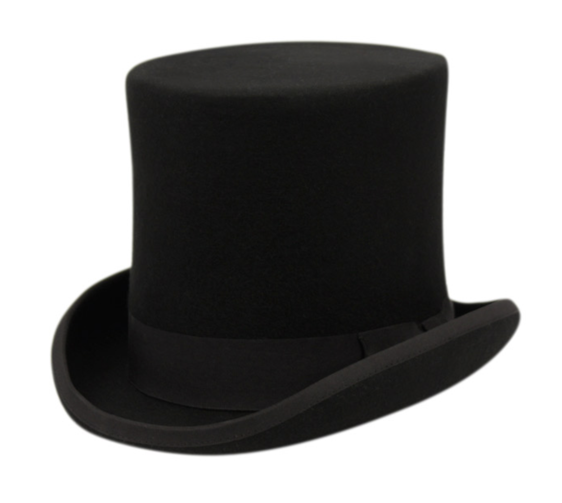 High Crown Top Felt Derby Party Hat And Curled Brim L43