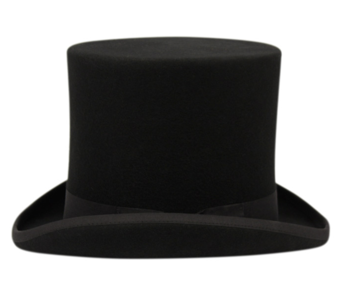 High Crown Top Felt Derby Party Hat And Curled Brim L43