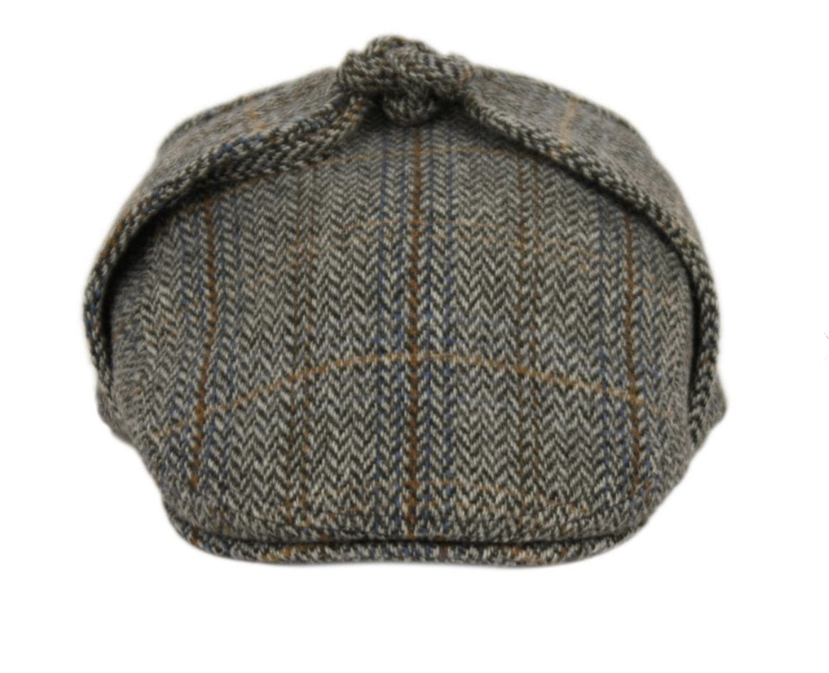 Men's Berteil 100% Wool Tweed Herringbone Ivy Caps W/Ear Flaps LB6088