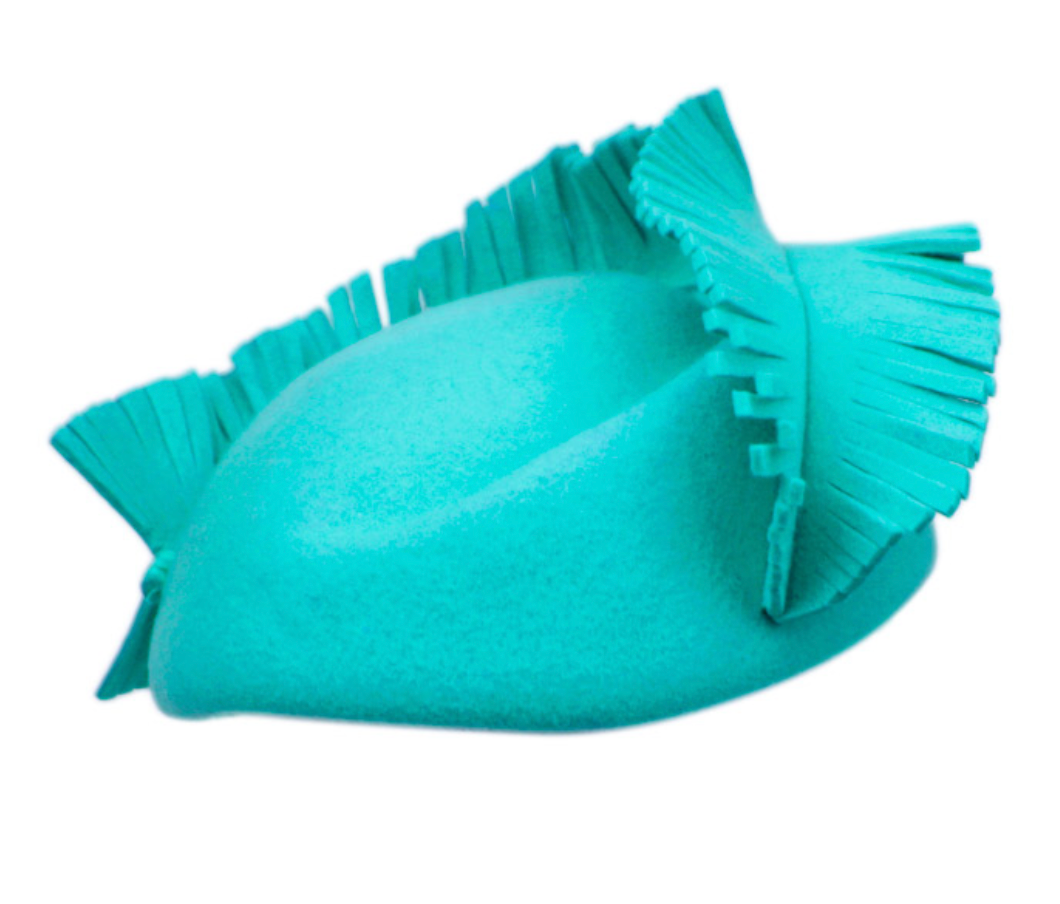 Women's Church Wool Felt Fascinator Hats with leaf trim L3038