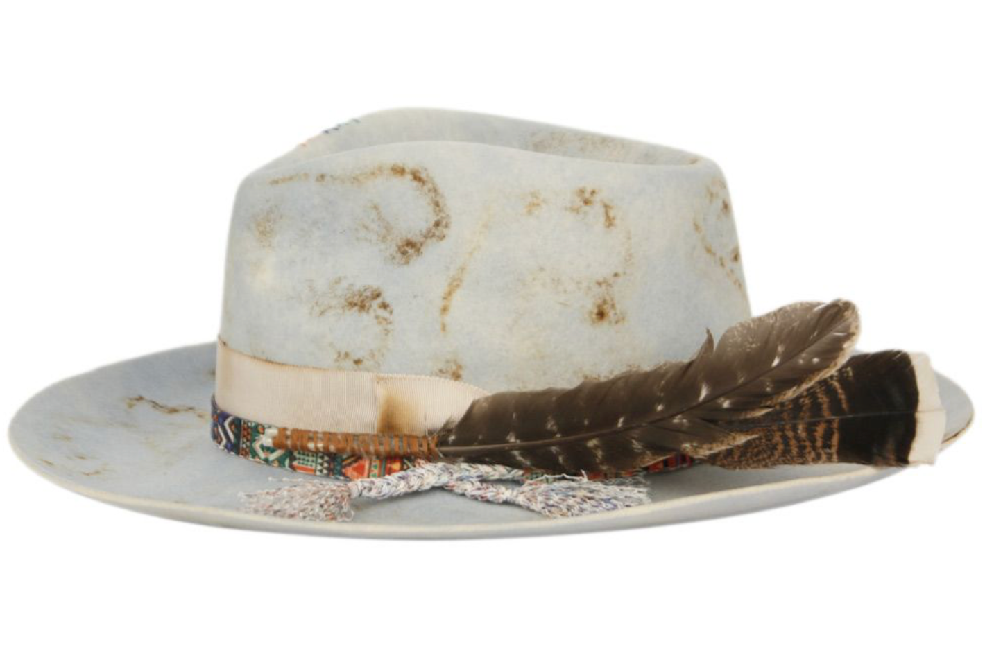 Men's Vintage Style Hard Shape Wide Brim 100% Wool Fedora Hat 6099