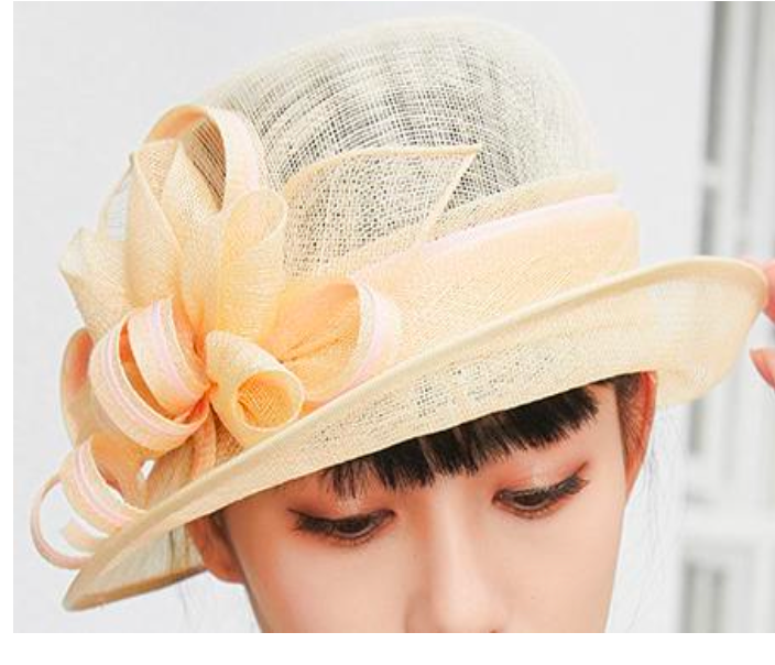 Tea Party Derby Church Sinamay Hat with Side Flower