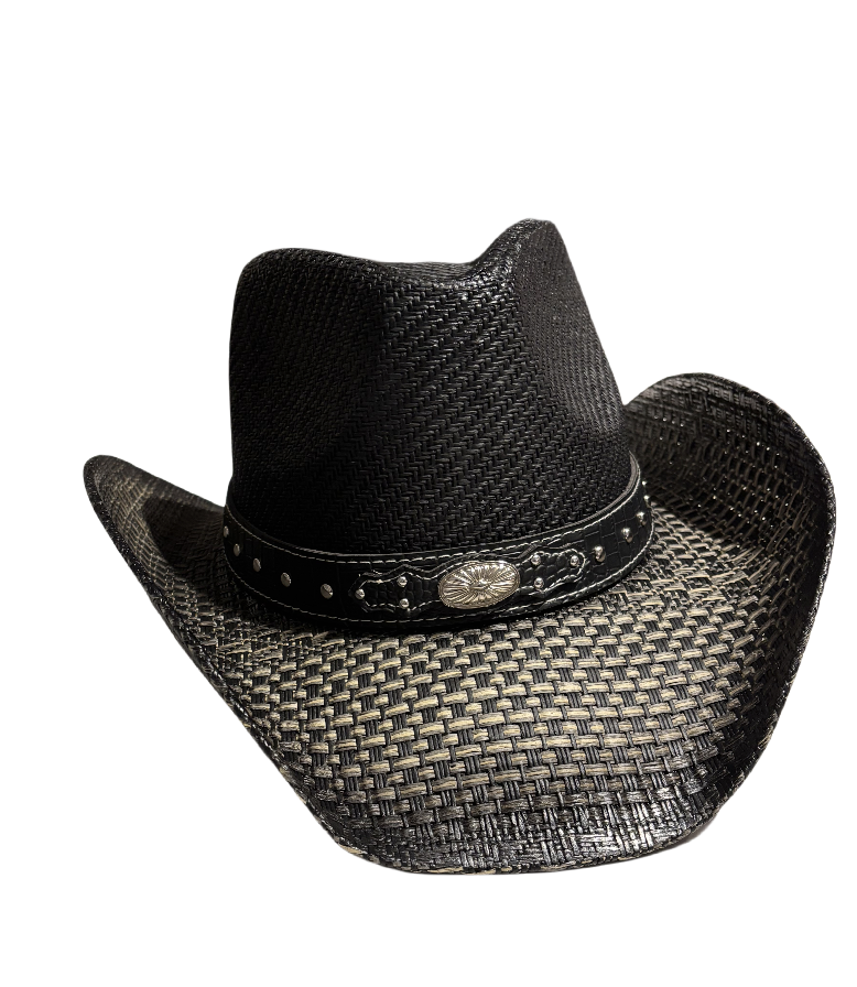 Unisex Cowboy UPF 50+ Sun Protection Black Beige with Elastic Sweatband L0024