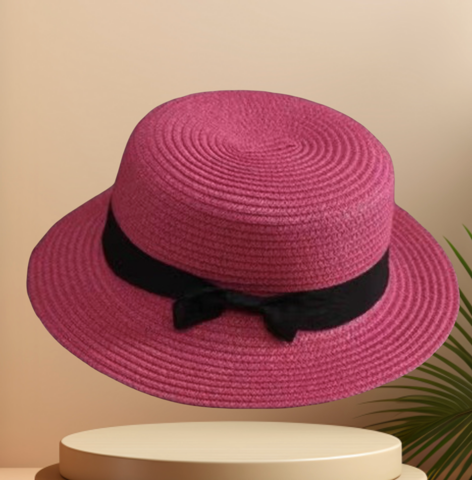 Small Brim Women's Round Flat Top Sun Hat For Spring Summer