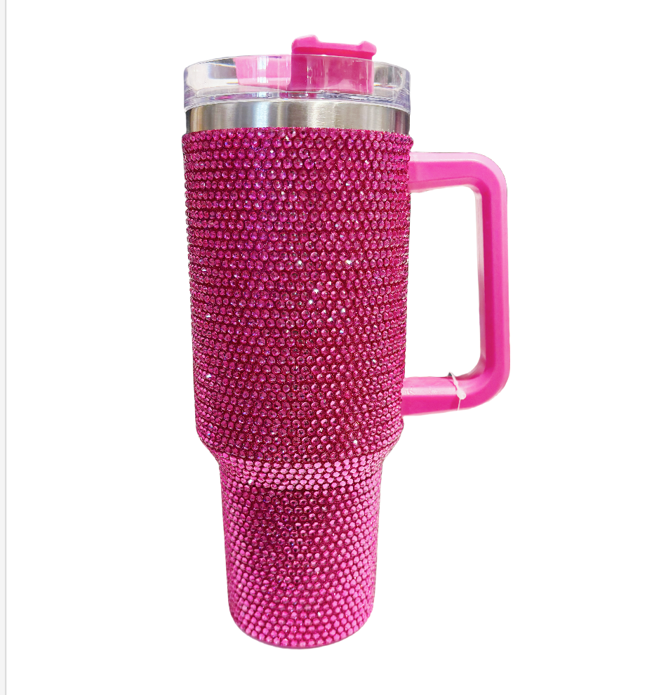 Bling Studded Abstract Patterned 40oz Stainless Steel Tumbler