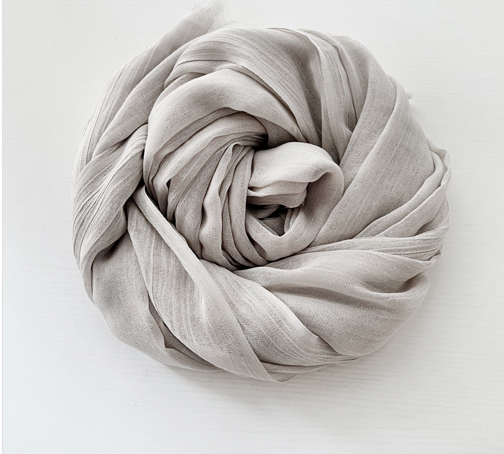 Women's Cotton Linen Feel Scarf Shawl Lightweight See Through Head Wrap For Summer Spring