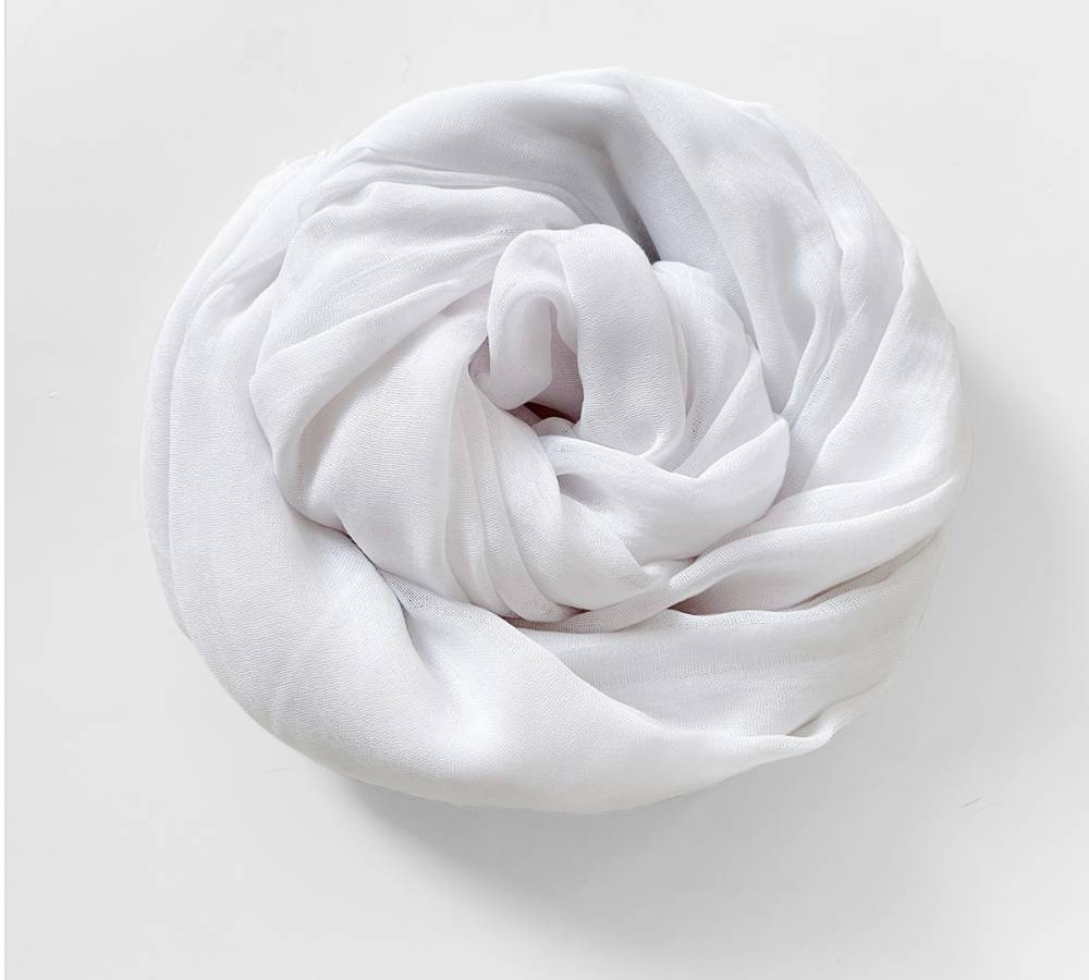Women's Cotton Linen Feel Scarf Shawl Lightweight See Through Head Wrap For Summer Spring
