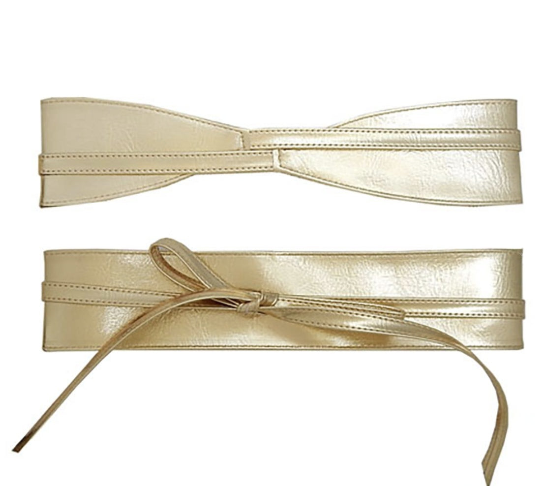 Women's Wide Faux Leather Wrap Belt