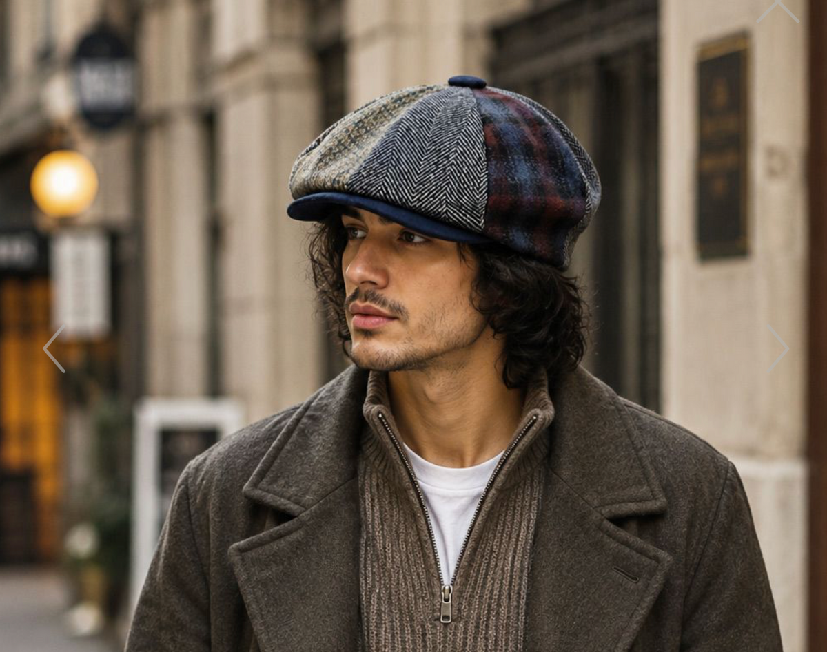 Men's Crown Oversized Fuller Big Apple Cap – 100% Wool 1930s Style Newsboy Hat  (Not a regular apple hat L1778)