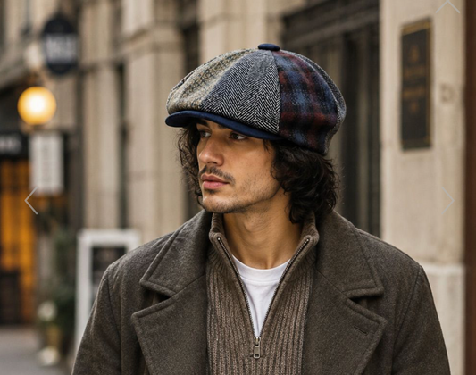 Men's Crown Oversized Fuller Big Apple Cap – 100% Wool 1930s Style Newsboy Hat  (Not a regular apple hat L1778)