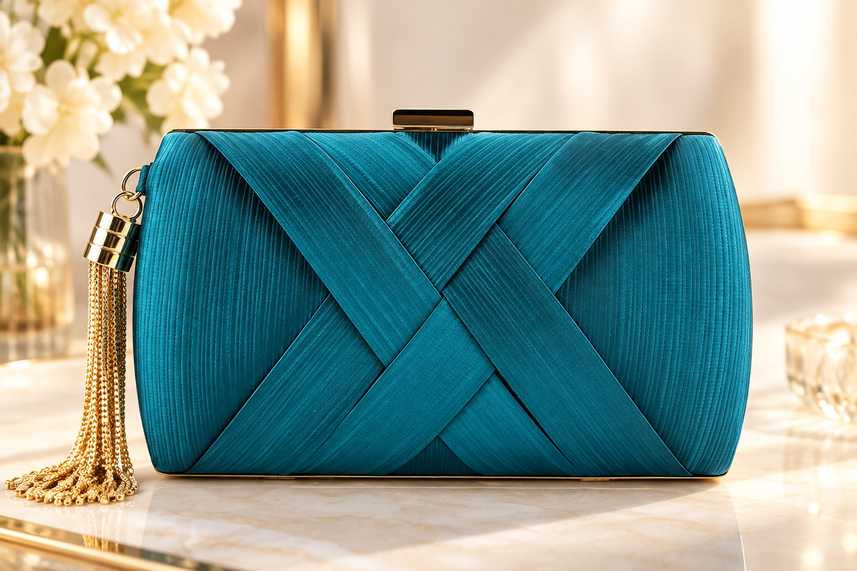 Hard Shell Evening Party Solid Color Clutch for Women Satin Purses Wedding Bag L11001