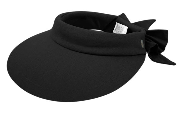 Women's Oversized Cotton Solid Color Visor 50+ Sun Protection With Back Bow 2722