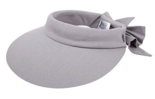 Women's Oversized Cotton Solid Color Visor 50+ Sun Protection With Back Bow 2722