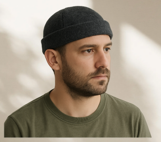 Men's Wool Cuff Short Skull Cap Beanie