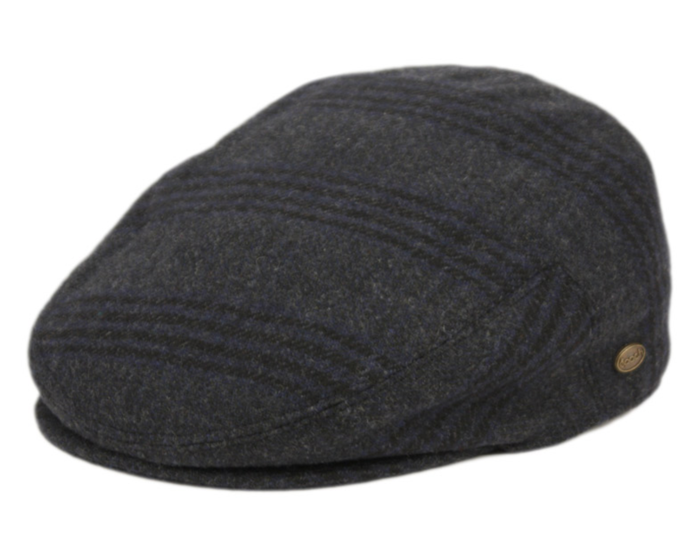 Men's Narrow Fit Tweed Herringbone Wool Patch Work Plaid Ivy Caps W/Cloth Fabric Lining