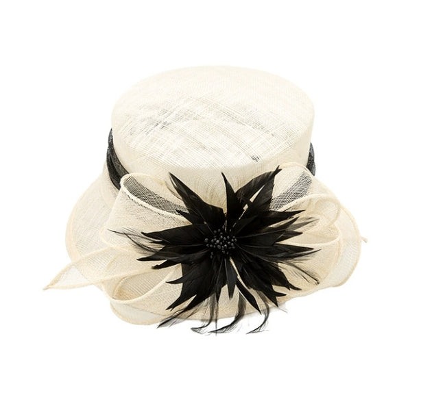 Small Brim Two Tone Sinamay Dressy Church Derby Hat Light Weight