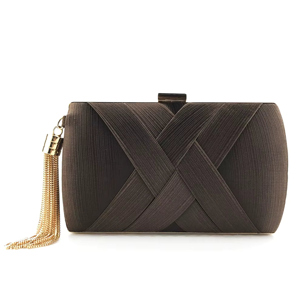 Hard Shell Evening Party Solid Color Bags for Women Satin Purses Wedding Bag 11001