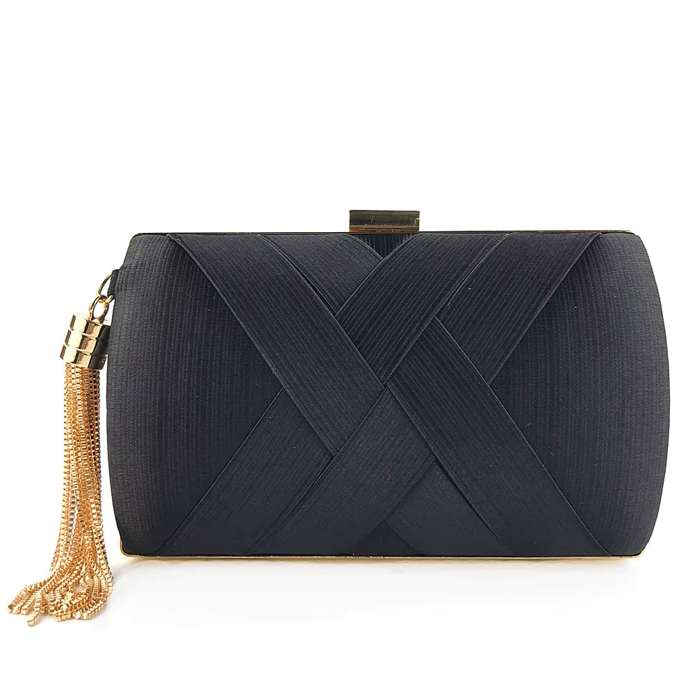 Hard Shell Evening Party Solid Color Bags for Women Satin Purses Wedding Bag 11001