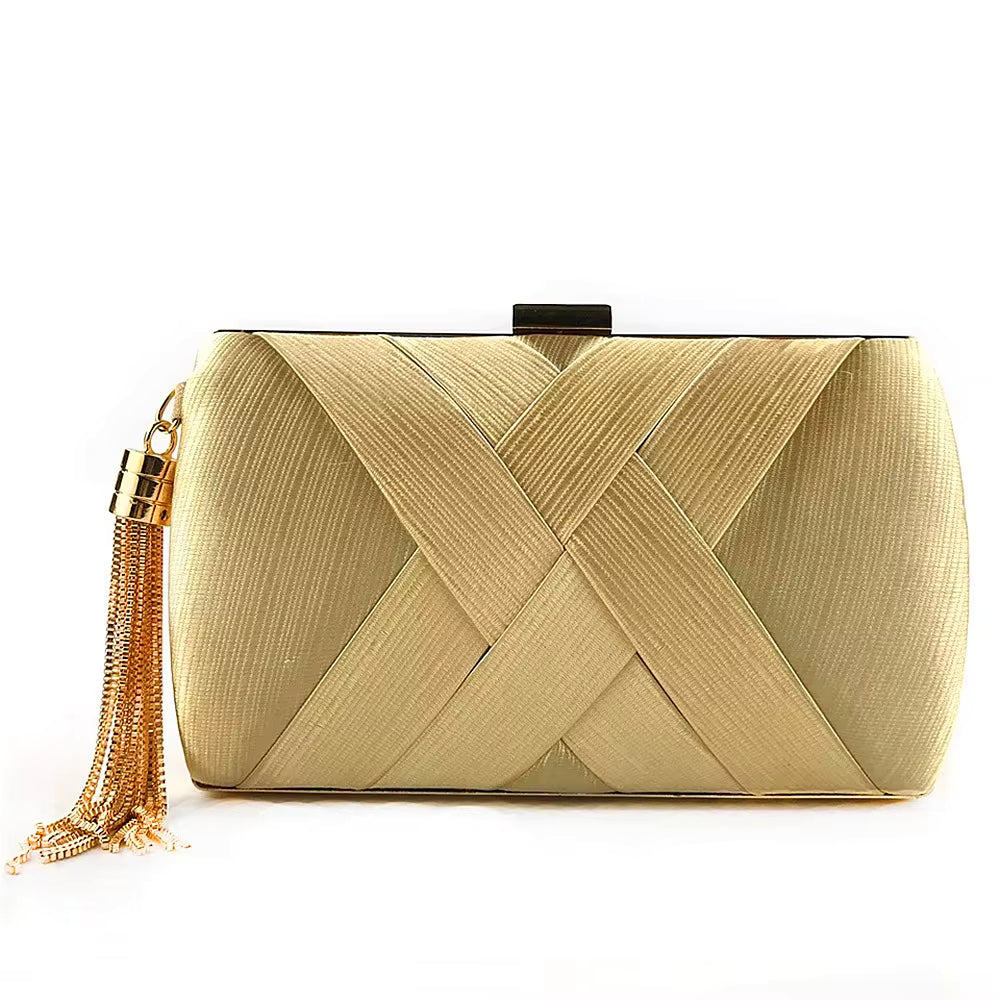 Hard Shell Evening Party Solid Color Bags for Women Satin Purses Wedding Bag 11001
