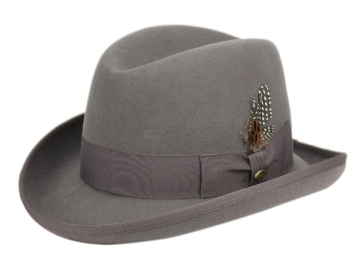 Men's Top Hat Godfather Homburg Derby Stiff Wool Felts Hats L31