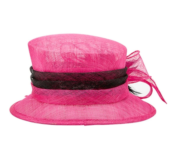 Small Brim Two Tone Sinamay Dressy Church Derby Hat Light Weight