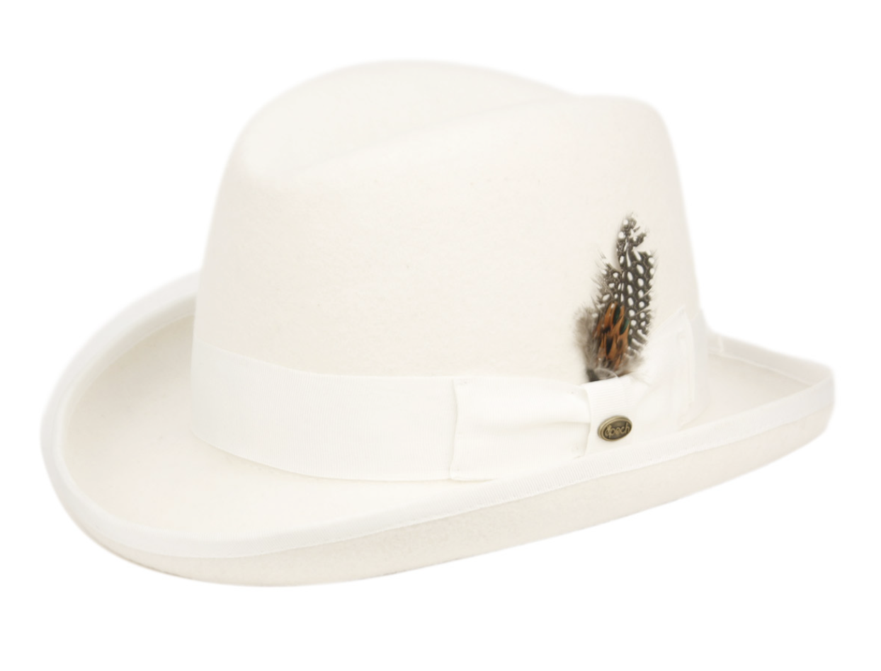 Men's Top Hat Godfather Homburg Derby Stiff Wool Felts Hats L31