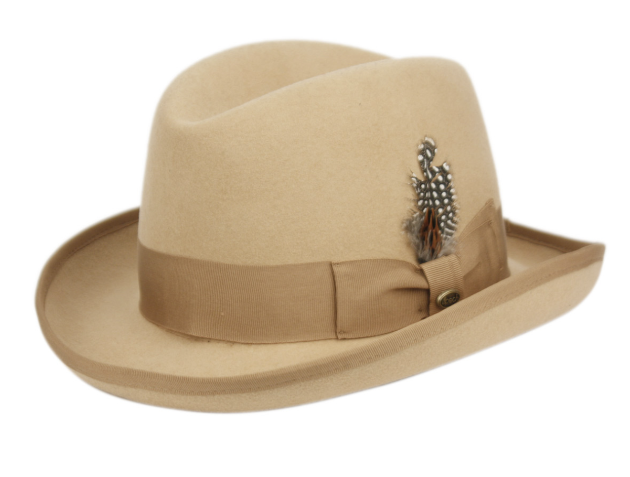 Men's Top Hat Godfather Homburg Derby Stiff Wool Felts Hats L31
