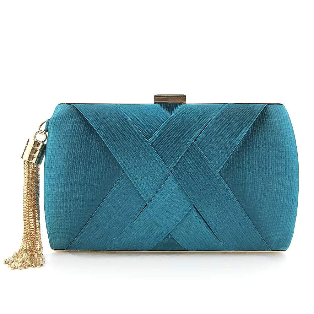 Hard Shell Evening Party Solid Color Bags for Women Satin Purses Wedding Bag 11001