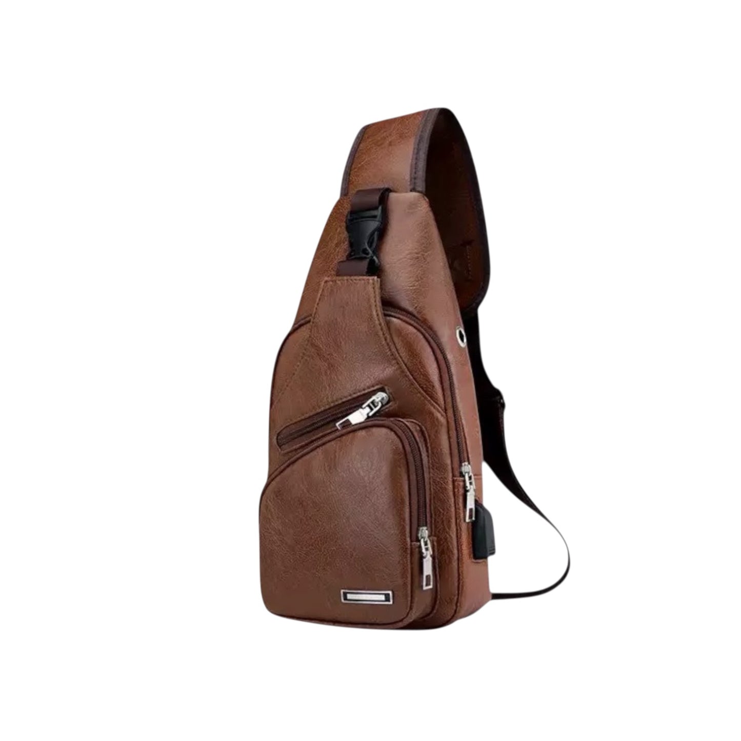 Men's Faux Leather Crossbody Chest Bag