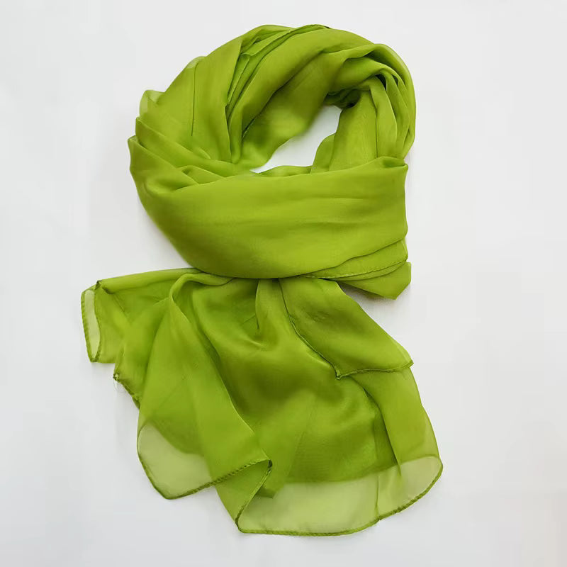 Women's 100% Silk Solid Color Light Weight Scarf Shawl