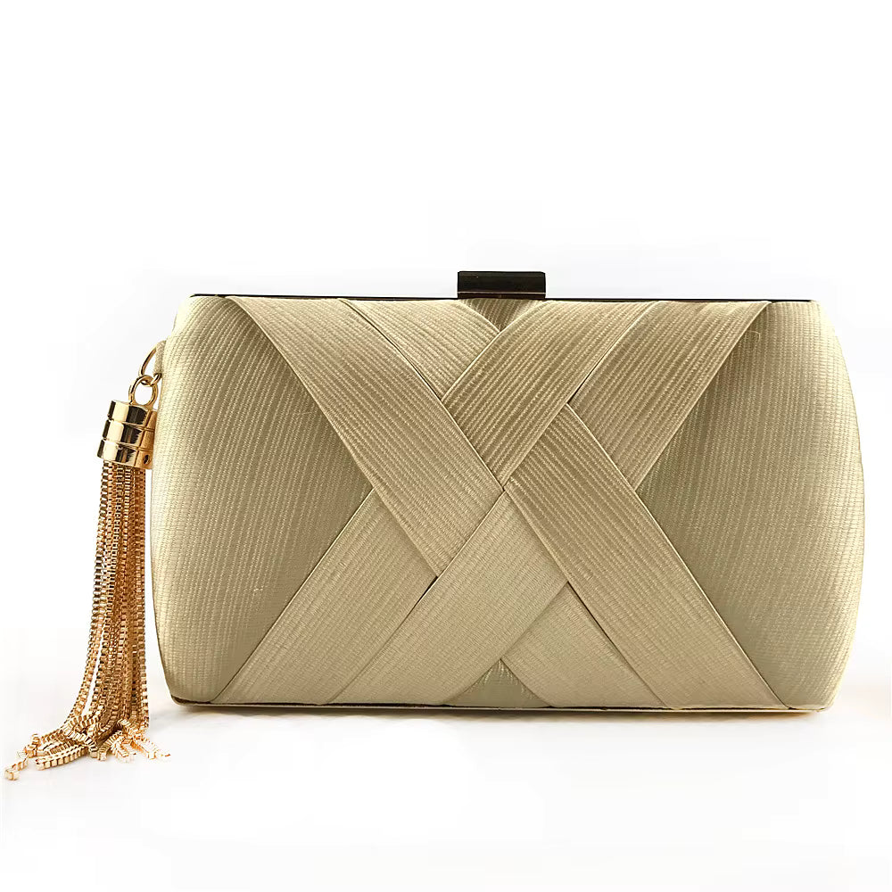 Hard Shell Evening Party Solid Color Bags for Women Satin Purses Wedding Bag 11001
