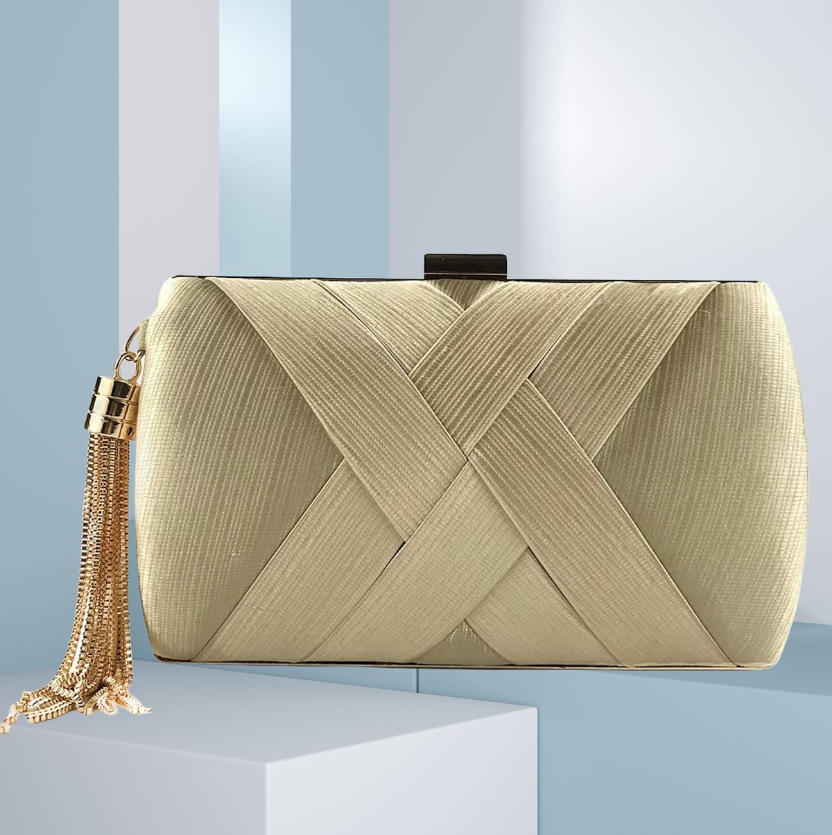 Hard Shell Evening Party Solid Color Clutch for Women Satin Purses Wedding Bag L11001