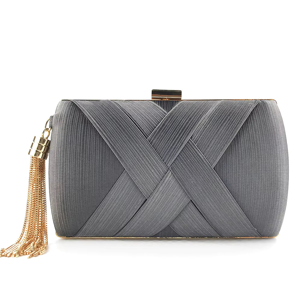 Hard Shell Evening Party Solid Color Bags for Women Satin Purses Wedding Bag 11001