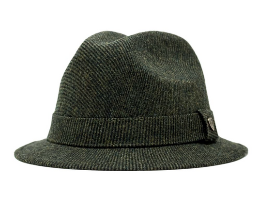 Richman Brothers Tweed Herringbone 100% Wool Fedora L 5117