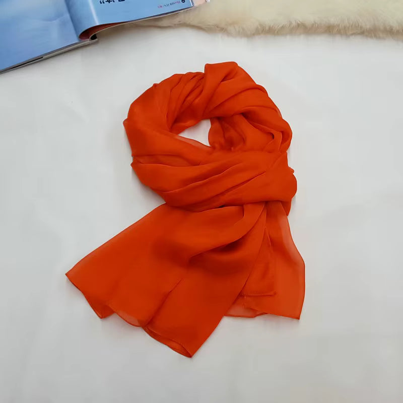 Women's 100% Silk Solid Color Light Weight Scarf Shawl
