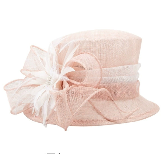 Small Brim Two Tone Sinamay Dressy Church Derby Hat Light Weight