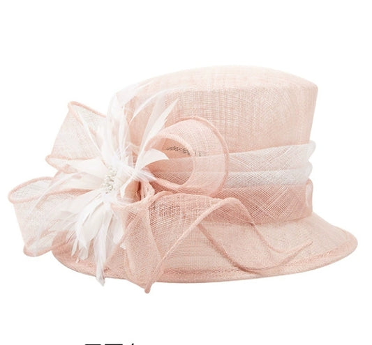 Small Brim Two Tone Sinamay Dressy Church Derby Hat Light Weight