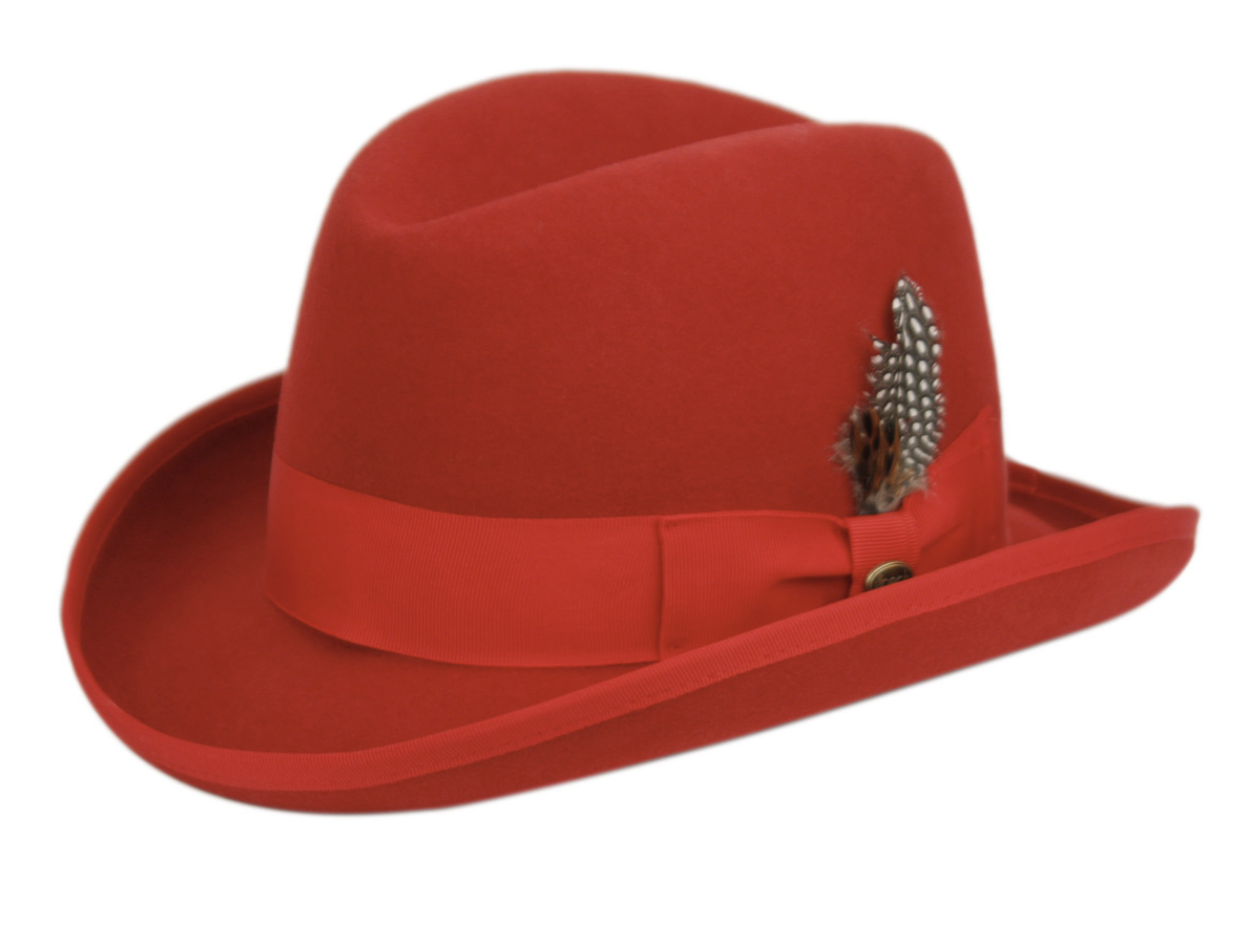 Men's Top Hat Godfather Homburg Derby Stiff Wool Felts Hats L31