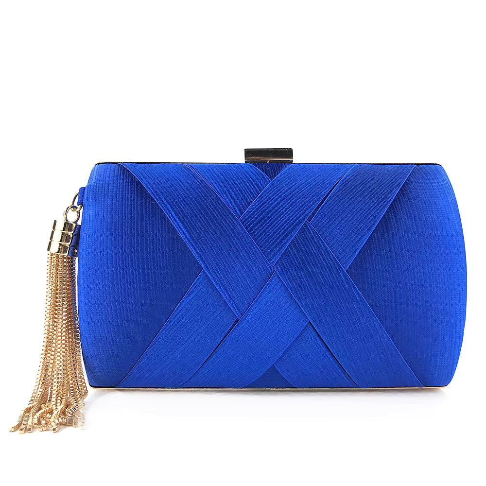 Hard Shell Evening Party Solid Color Bags for Women Satin Purses Wedding Bag 11001