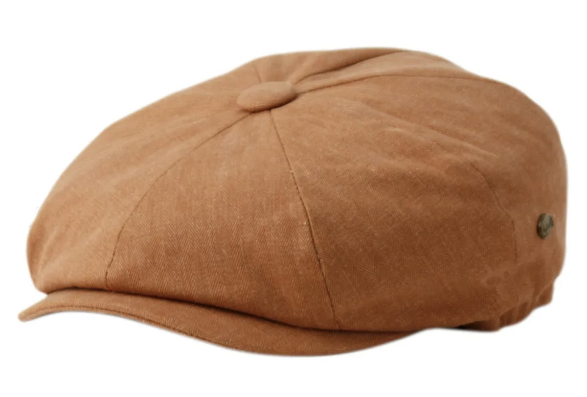 Men's Herringbone Cotton Twill Newsboy Hats Spring Fall L7081