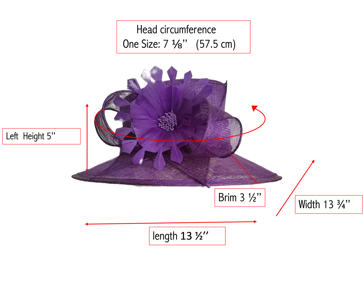Women's Derby Tea Party 100% Sinamay Fascinator Hat 6001