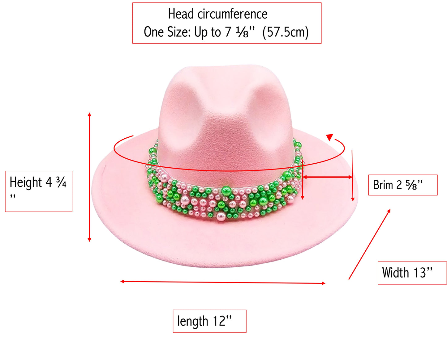 Women's Two Tone Fedora with Pearl Band