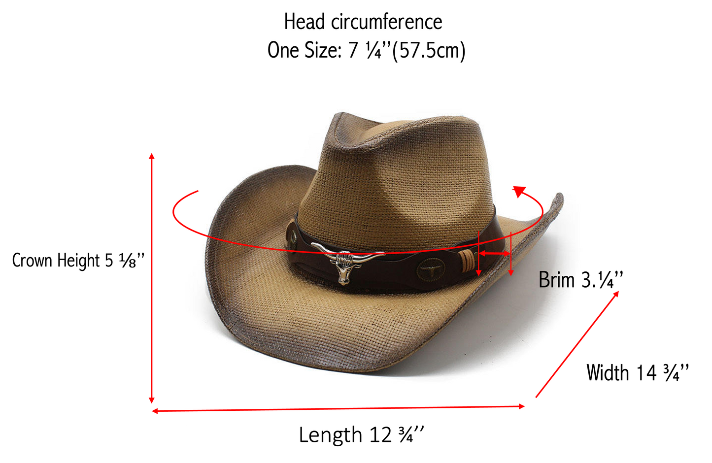 Unisex Two Tone Cowboy Hat with Band