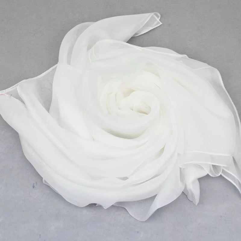 Women's 100% Silk Solid Color Light Weight Scarf Shawl