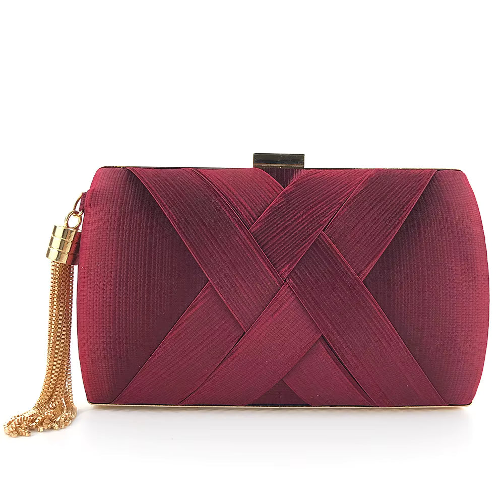 Hard Shell Evening Party Solid Color Bags for Women Satin Purses Wedding Bag 11001